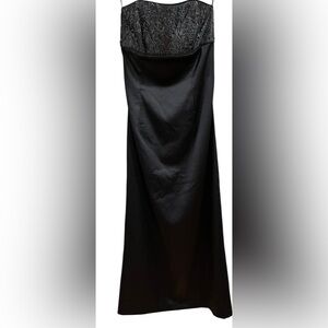 Scott McClintock Strapless Black Embellished Top Sheath Gown Size 4
